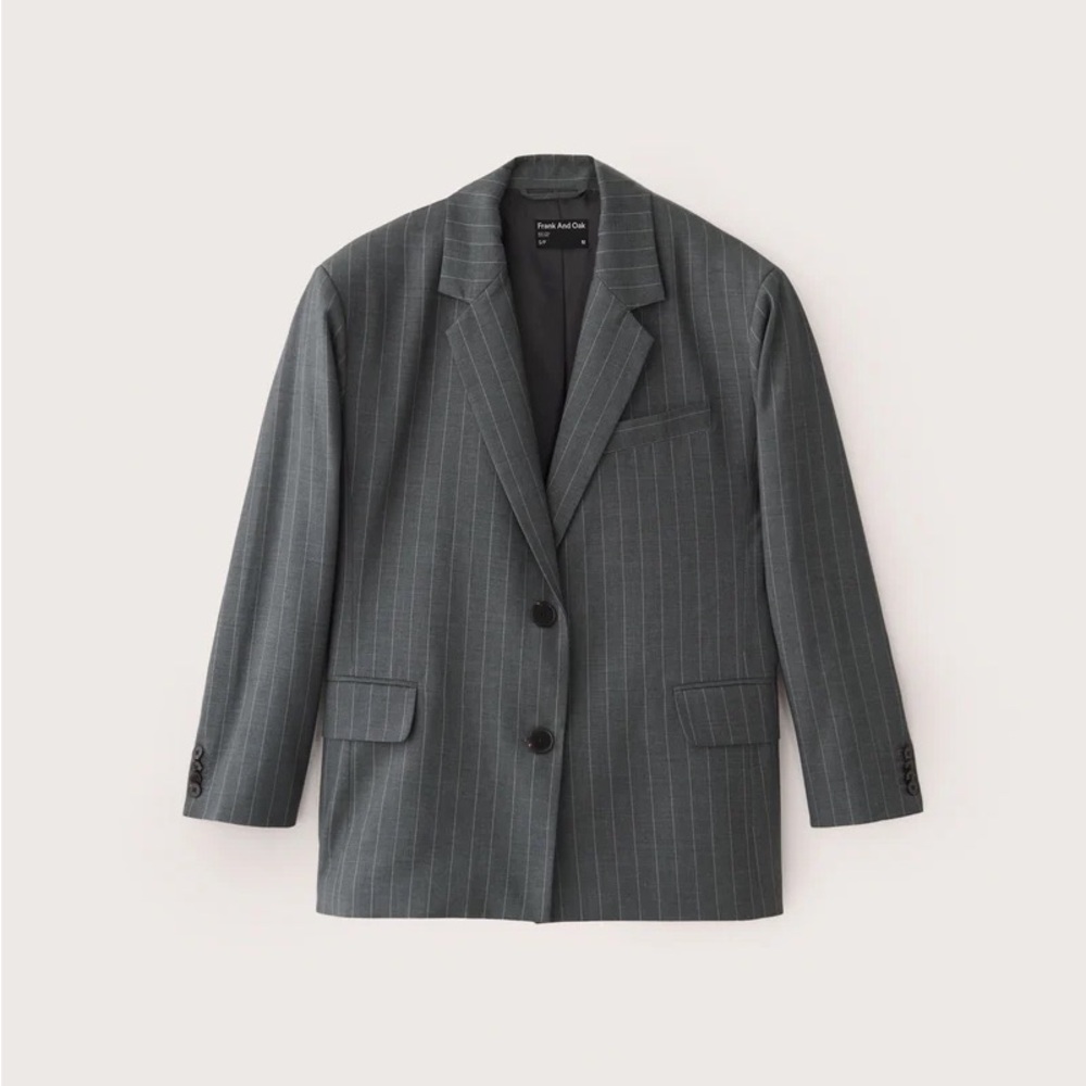 Frank & Oak Charcoal Pinstripe Blazer